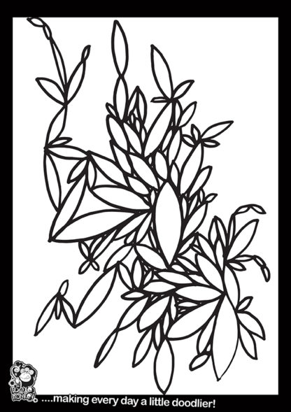 Dancing leaves colouring page