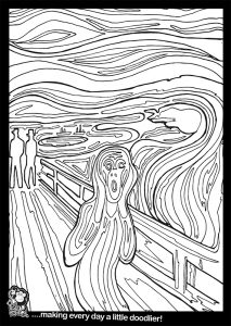 The Scream colouring sheet – The Doodle Monkey