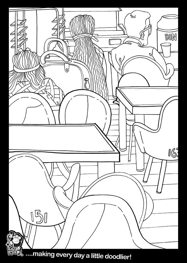 Time to dine and look weird colouring page