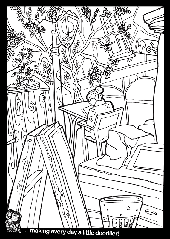 Sit and write colouring sheet