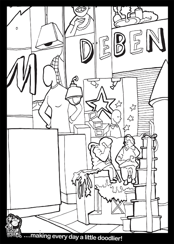 In the shopping Mall colouring sheet