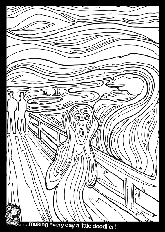 The Scream colouring sheet