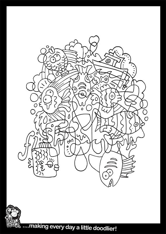 Flipping find fish colouring sheet