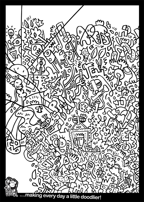 Strange Doodle #2 colouring sheet