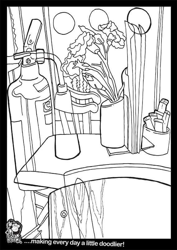 Over my coffee colouring sheet