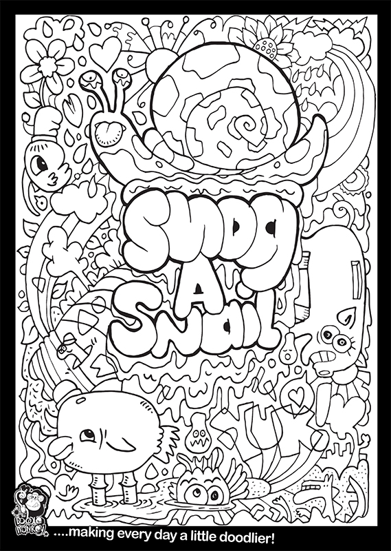 Snog a Snail colouring sheet