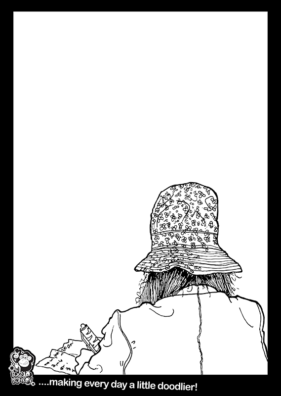 Interesting lady in cafe colouring page