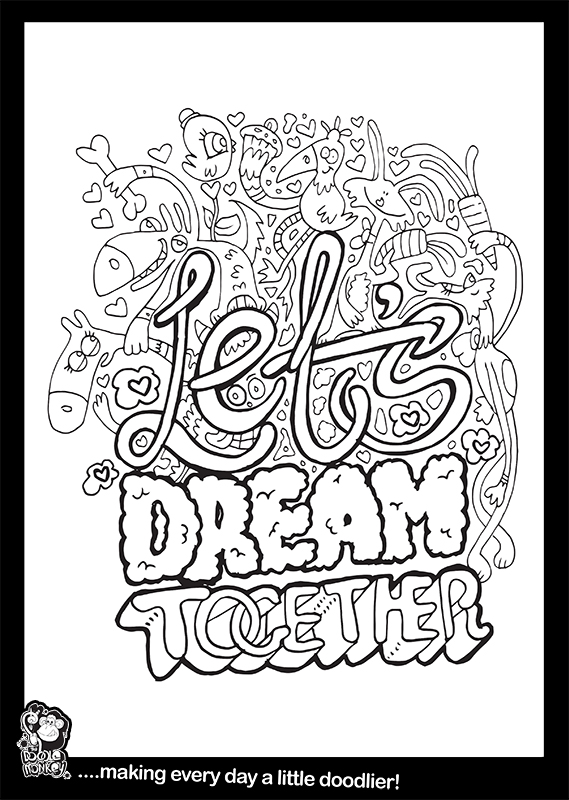 Let's dream together colouring sheet