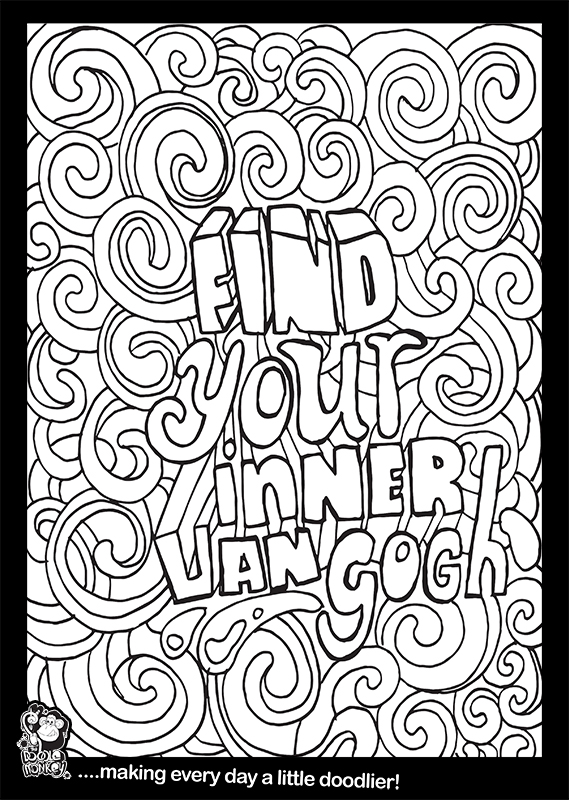 Find your inner Van Gogh colouring sheet
