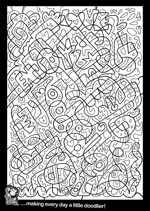 Scribbly dribble colouring page