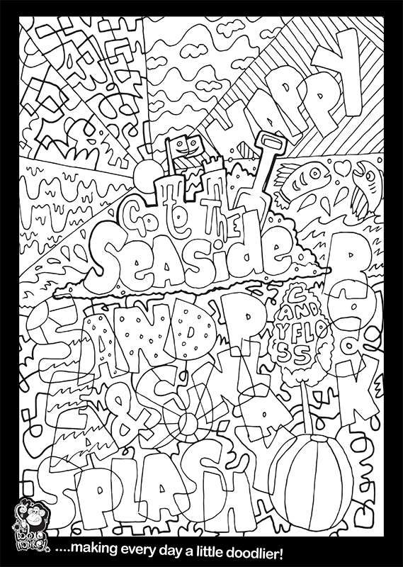 Seaside colouring sheet