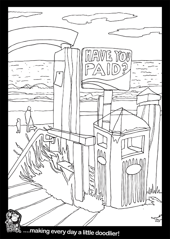 Visit to the seaside colouring sheet