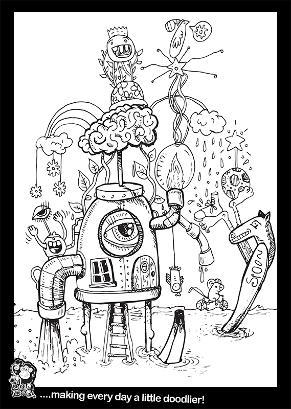 Weird way to eat custard colouring page