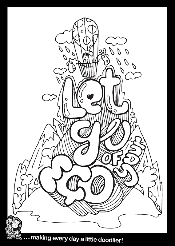 Let your ego go colouring sheet