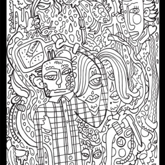 Bizarre man and wife colouring sheet
