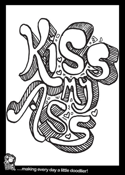 Kiss my ass colouring page