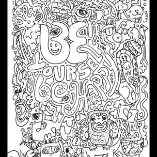 Be yourself, be happy colouring sheet