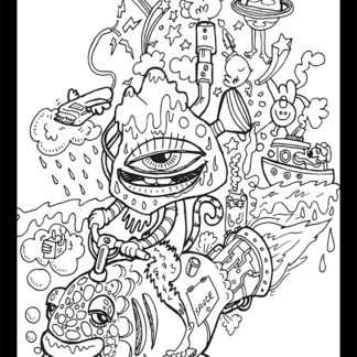 Ride that fish home colouring sheet