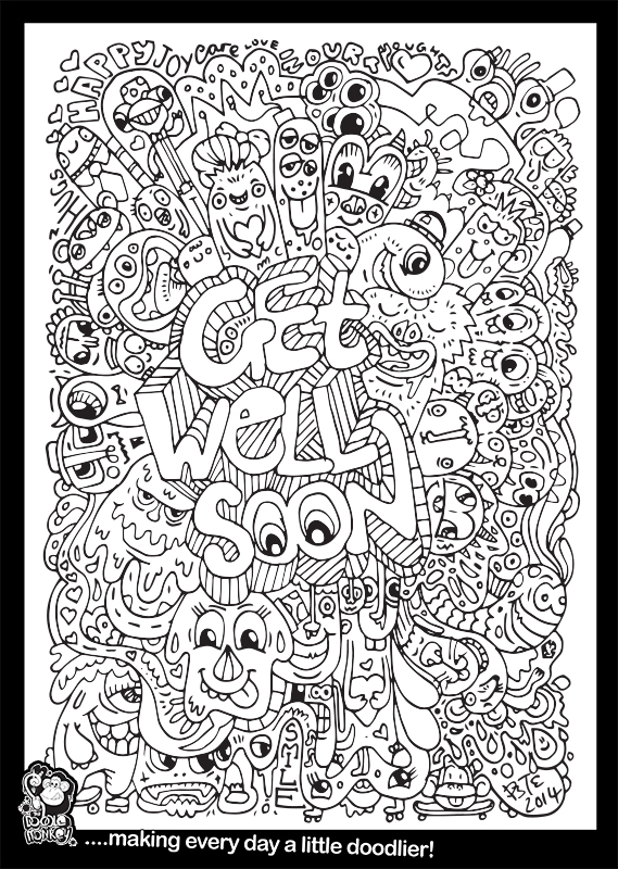 Get Well Soon colouring sheet