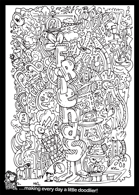 Friends colouring sheet